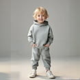 thumbnail image 1 of Kids Girls Boys Sweatsuit Set 2 Piece Long Sleeve Grey Hoodie Sweatshirt Jogger Set Winter Clothes Boys Girls Athletic Clothes Sets 3T, 1 of 8