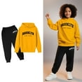 thumbnail image 1 of Kids Girls Boys Sweatsuit Set,2 Piece Long Sleeve Letter Pattern Hoodie and Jogger Sweatpants Fall Clothes Boy Clothes 5-6 Years, 1 of 3