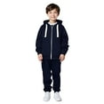 thumbnail image 1 of Kids Girls Boys Sweatsuit Set 2 Piece Long Sleeve Zip UpSolid Tracksuit Pullover Hoodie Jogger Set Fall Winter Clothes Boys Active Tracksuit Set 6-7 Years, 1 of 6