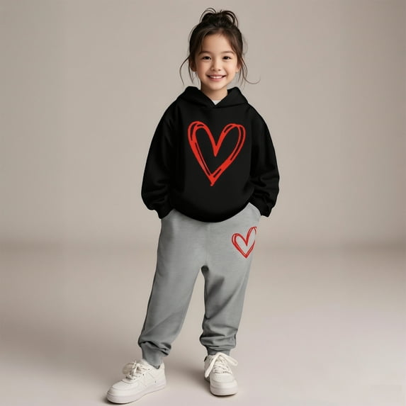 Kids Girls Boys Sweatsuit Set,2PC Long Sleeve Blue Hooded Sweatsuits Pullover Sweatpants Fall Winter Clothes Boys 4-5 Years Clothes Cute Boys Girls Clothing