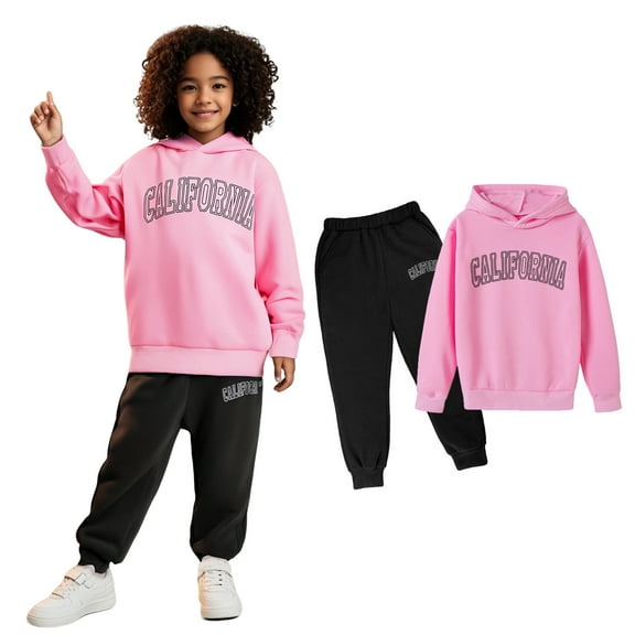 Kids Girls Boys Sweatsuit Set 2PC Long Sleeve Letter Graphic Sweatshirt and Sweatpants Warm Fall Winter Clothes Boys' Tracksuits 4-5 Years