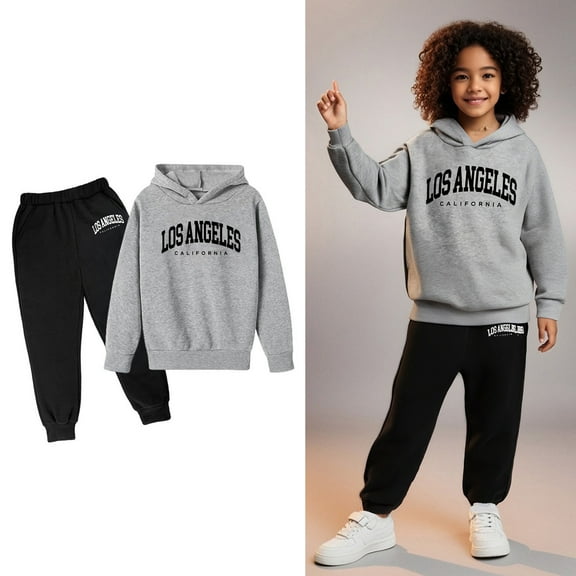 Kids Girls Boys Sweatsuit Set,2PC Long Sleeve Letter Pattern Sweatshirt Sweatpants Joggers Set Fall Winter Clothes Clothes for 5-6 Years Old Girls
