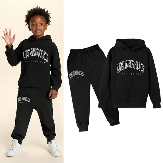 Kids Girls Boys Sweatsuit Set,2PC Long Sleeve Letter Pattern Tracksuit Pullover Hoodie Leggings Pants Winter Clothes Girls Clothing Size 3-4 Years