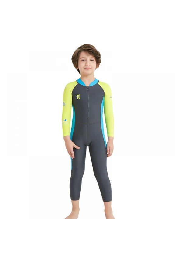 Kids Girls Boys UV Protection Swimsuits 2.5mm Neoprene Keep Warm Wetsuit Long Sleeves Diving Suits