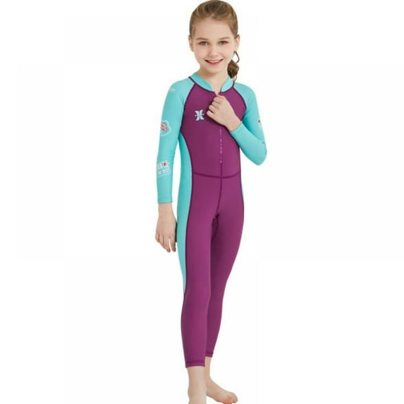 Kids Girls Boys UV Protection Swimsuits 2.5mm Neoprene Keep Warm Wetsuit Long Sleeves Diving Suits