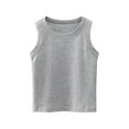 thumbnail image 1 of Kids Girls Boys Vests Solid Clothes 2-14 Years Summer Cotton Underwear Sleeveless Cami Crop Tank Tops Gray 5-6 Years, 1 of 4