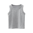 thumbnail image 1 of Kids Girls Boys Vests Solid Clothes 2-14 Years Summer Cotton Underwear Sleeveless Cami Crop Tank Tops Gray 9-10 Years, 1 of 4