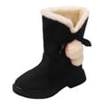 thumbnail image 1 of Kids Girls Boys Winter Warm Boots Suede Lightweight Fur Lined Mid Calf Snow Boots for Toddler/Little Kid Winter Boots Snow Shoes Shoes, 1 of 4