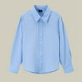 thumbnail image 1 of Kids Girls Button Down Shirts Boys Blue Dress Shirt Boys Formal Shirt Uniform Shirts, 1 of 7