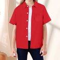 thumbnail image 1 of Kids Girls' Button Down Shirts Graduation Shirts Red Uniform Shirts for Boys Boys Uniform Shirts 5-6 Years Kids Clothes, 1 of 5
