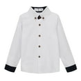 thumbnail image 1 of Kids Girls' Button Down Shirts Grey Dress Shirt for Boys Formal Outfit 100 Days Of School Shirts 6-7 Years, 1 of 4