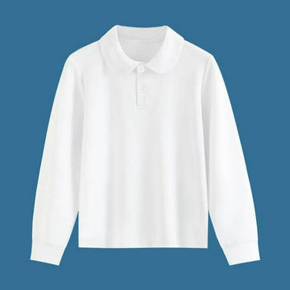 Kids Girls' Button Down Shirts Long Sleeve White Shirt Boys Formal Shirt Uniform Shirts for Boys 3-4 Years