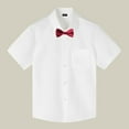 thumbnail image 1 of Kids Girls' Button Down Shirts White Short Sleeve Shirt Dress Shirt Boys Formal Outfit School Shirts, 1 of 2