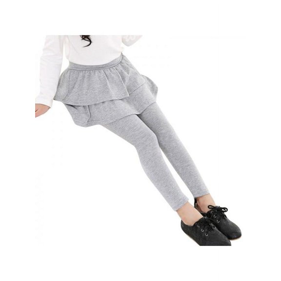 Kids Girls Cake Culottes Warm Cute Leggings With Ruffle Tutu Skirt Pants