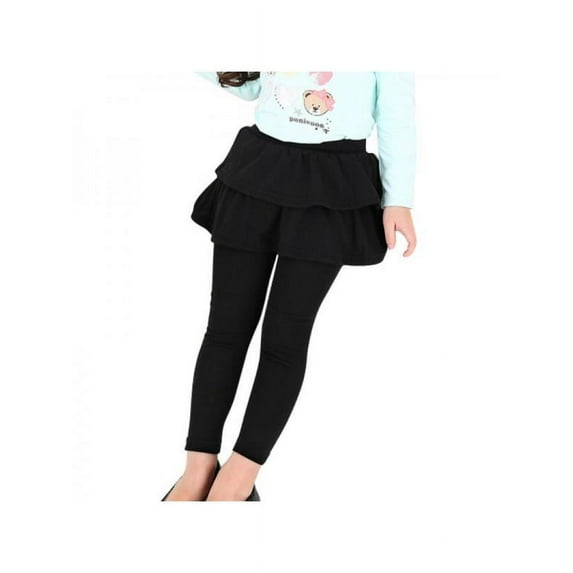 Kids Girls Cake Culottes Warm Cute Leggings With Ruffle Tutu Skirt Pants