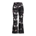 thumbnail image 1 of Kids Girls Cartoon Bat Print Flare Pants Kids High Waist Slim Fit Stretch Micro Flare Sports Leggings Soft Elastic Casual Trousers for Girls Daily Wear(Black2,5-6 Years), 1 of 3