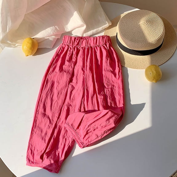 Kids Girls Casual Pants Breathable Outdoor Play Pants Lightweight Summer Pants For Everyday Wear Summer Fall Long Pants Cute Girl Clothes 5-6 Years