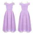 thumbnail image 1 of Kids Girls Chiffon Party Dress Off-the-Shoulder A-Line Floor Length Dresses Lavender 10, 1 of 5