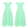 thumbnail image 1 of Kids Girls Chiffon Party Dress Off-the-Shoulder A-Line Floor Length Dresses, 1 of 5