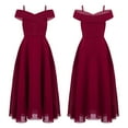 thumbnail image 1 of Kids Girls Chiffon Party Dress Off-the-Shoulder A-Line Floor Length Dresses, 1 of 7