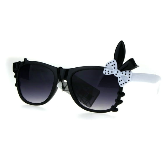 Kids Girls Child Size Bow Bunny Ear Horned Sunglasses White