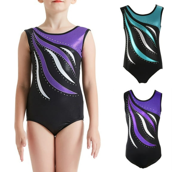 Kids Girls Child Sleeveless Leotard Ballet Bodysuit One-Piece Gymnastics Dancewear