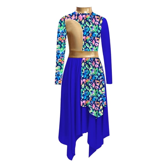 Kids Girls Church Dance Dress Metallic Worship Lyrical Liturgical Praise