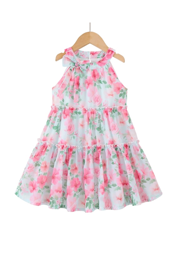 Kids Girls Clothes Big Girl Floral Dress 7Y Girls Summer Dress 8Y Girls Sleeveless Halter Dress