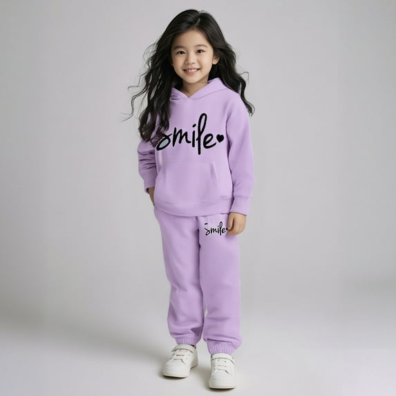Kids Girls' Clothing Sets Long Sleeve Basic Hoodie and Active Jogger Pants 2 Piece Fall Winter Clothes Size 3-4 Years Boys Clothes Cute Boy Girl Clothing