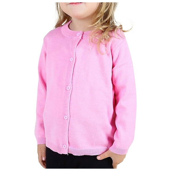 Kids Girls Club Scouts School Uniform Brushed Crew Neck Cardigan Baby Girl Long Sleeves Sweater Knitted Back to School Sweatshirt Infant Winter Sweater Age 1-6 Years