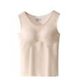 thumbnail image 1 of Kids Girls Cotton Thermal Fleece Lined Underwear Tops Cami Tank Top Warm Base Layer Vest, 1 of 2