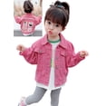 thumbnail image 1 of Kids Girls Cowboy Jackets Toddler Baby Button Down Long Sleeves Casual Denim Jean Basic Outwear 1-7T, 1 of 11
