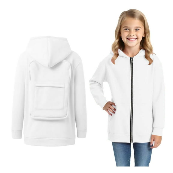 Kids Girls Creative Hoodie Back Pack Hoodies Zipper Hoodie Kids Casual Long Sleeve Classic Hoodie Girls Clothes 4-5 Years Back to School Clothes