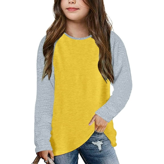 Kids Girls Crewneck Girls Blouse Spring Fall Cute Cartoon Children's Clothing for Big Girls 6-7 Years
