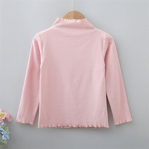 Kids Girls Crewneck Pullover Undershirt Spring Fall Cartoon Printed Shirt Long Sleeve Polo for Toddler Girls 5-6 Years