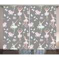 thumbnail image 1 of Ambesonne Retro Curtains 2 Panel Set, Dancers and Unicorns, 108" x 84", Multicolor, 1 of 3