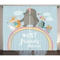 thumbnail image 1 of Ambesonne Rainbow Curtains 2 Panel Set, Best Animal Friends, 108" x 90", Multicolor, 1 of 3
