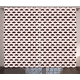thumbnail image 1 of Ambesonne Ethnic Curtains 2 Panel Set, with Heart, 108" x 84", White Black and Rose, 1 of 3