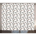 thumbnail image 1 of Ambesonne Retro Curtains 2 Panel Set, Cartoon Hero Characters Print, 108" x 108", Blush and Dark Grey, 1 of 3