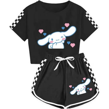 Kids Girls Cute T-Shirt and Shorts Outfit Cartoon Pattern Clothes Set