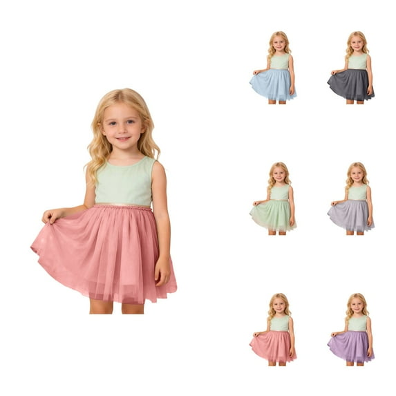 Kids Girls Dance Party Solid Skirt, Layered Tutu Ballet Skirt with Tulle, Toddler Birthday Party for Carnival Festival, Soft Comfortable Fit
