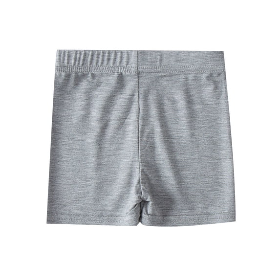 Kids Girls Dance Shorts Solid Color Breathable Bike Shorts Grey 2-3 Years