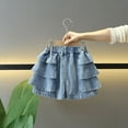thumbnail image 1 of Kids Girls Denim Shorts Girls Jeans High Waist Denim Shorts Girls Summer Clothes Girls' Fashion 7-8 Years, 1 of 8