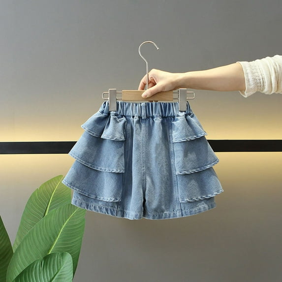 Kids Girls Denim Shorts Girls Jeans High Waist Denim Shorts Girls Summer Clothes Girls' Fashion 7-8 Years