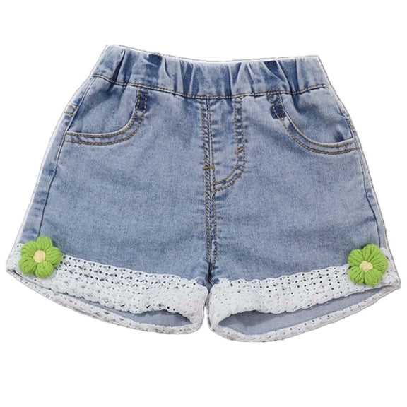 Kids Girls Denim Shorts Jean Shorts for Teen Girls Embroidered Toddler Summer Clothes Girl Shorts Size 8-9 Years