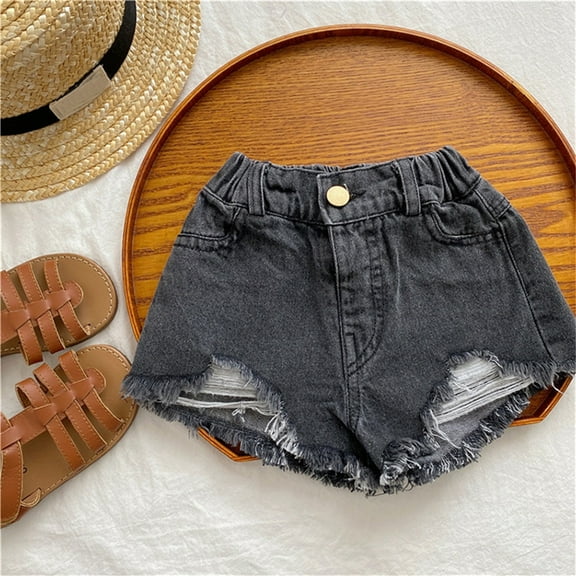 Kids Girls' Denim Shorts Jeans for Teens Embroidered Jeans Kids Summer Clothes Girls Jeans Size 7-8 Years