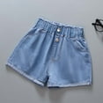 thumbnail image 1 of Kids Girls' Denim Shorts Toddler Jeans Girls Embroidered Toddler Girl Clothes Summer Girls Shorts Size 9-11 Years, 1 of 3