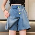 thumbnail image 1 of Kids Girls' Denim Shorts Toddler Jeans Girls High Waisted Denim Shorts Girls Summer Clothes Girls Shorts Size 6-7 Years, 1 of 9