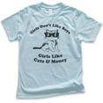 thumbnail image 1 of Kids Girls Don't Like Boys Girls Like Cats and Money T-shirt, Youth Kids Girl T-Shirt, Cat Shirt, Funny Saying, Light Blue, Small, 1 of 4