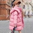 thumbnail image 1 of Kids Girls Down Coats Toddler Parka Puffer Jacket with Hood Winter Warm Long Jacket Teenage Snowsuit Warm Thick Coats Pink 5-6Years, 1 of 7